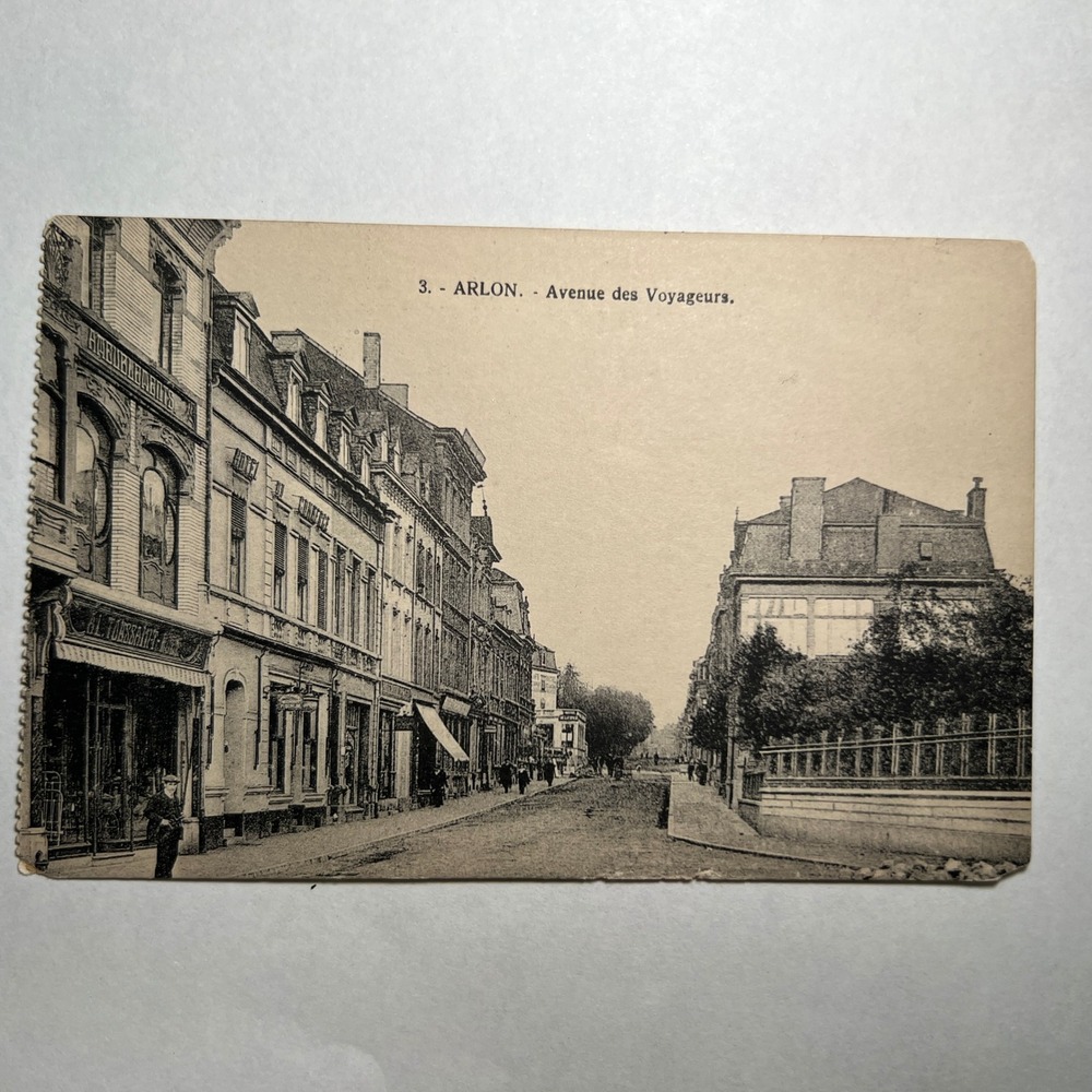 1910 ATQ Postcard Arlon Avenue Des Voyageurs Belgium Nelson Litho Streetview VTG